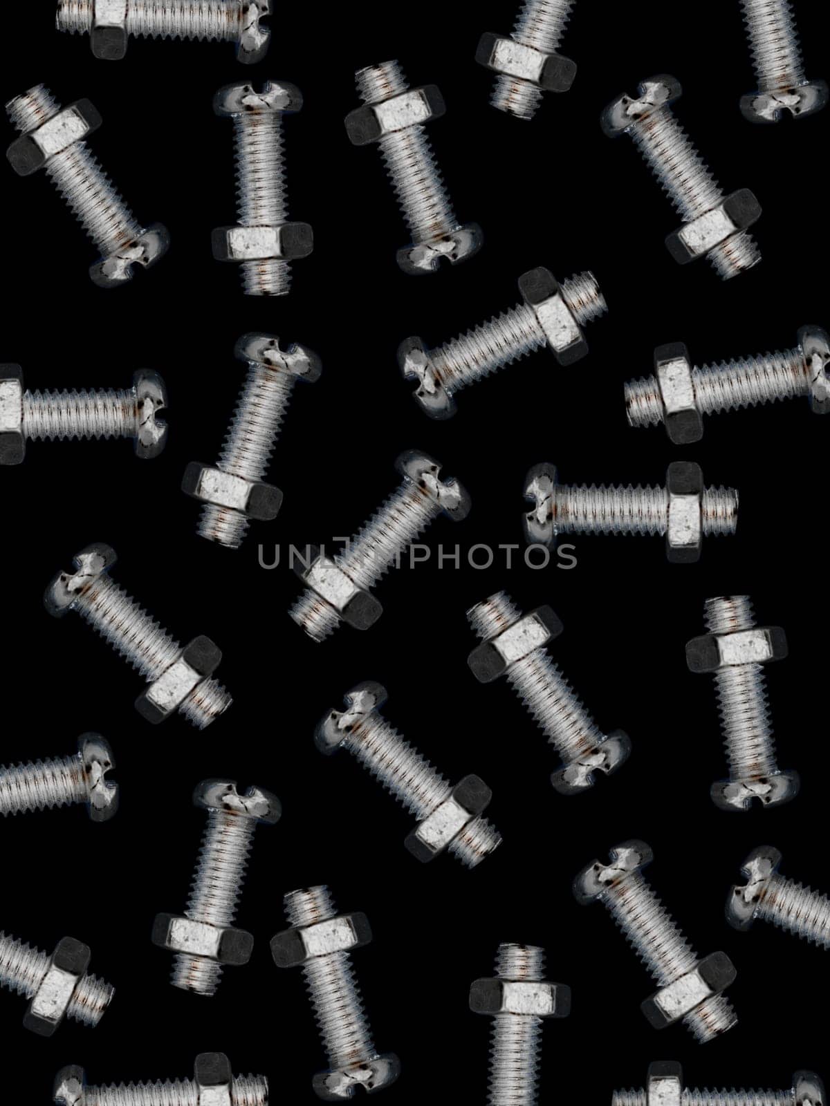 Nuts and bolts isolated against a white background
