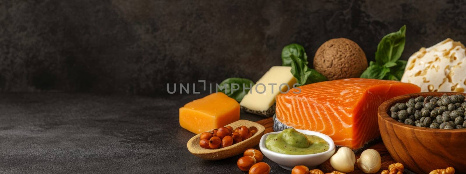 Ketogenic diet. Keto diet concept, Generative AI food