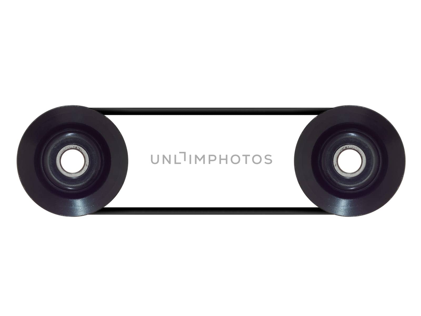 A pulley wheel isolated on a plain background
