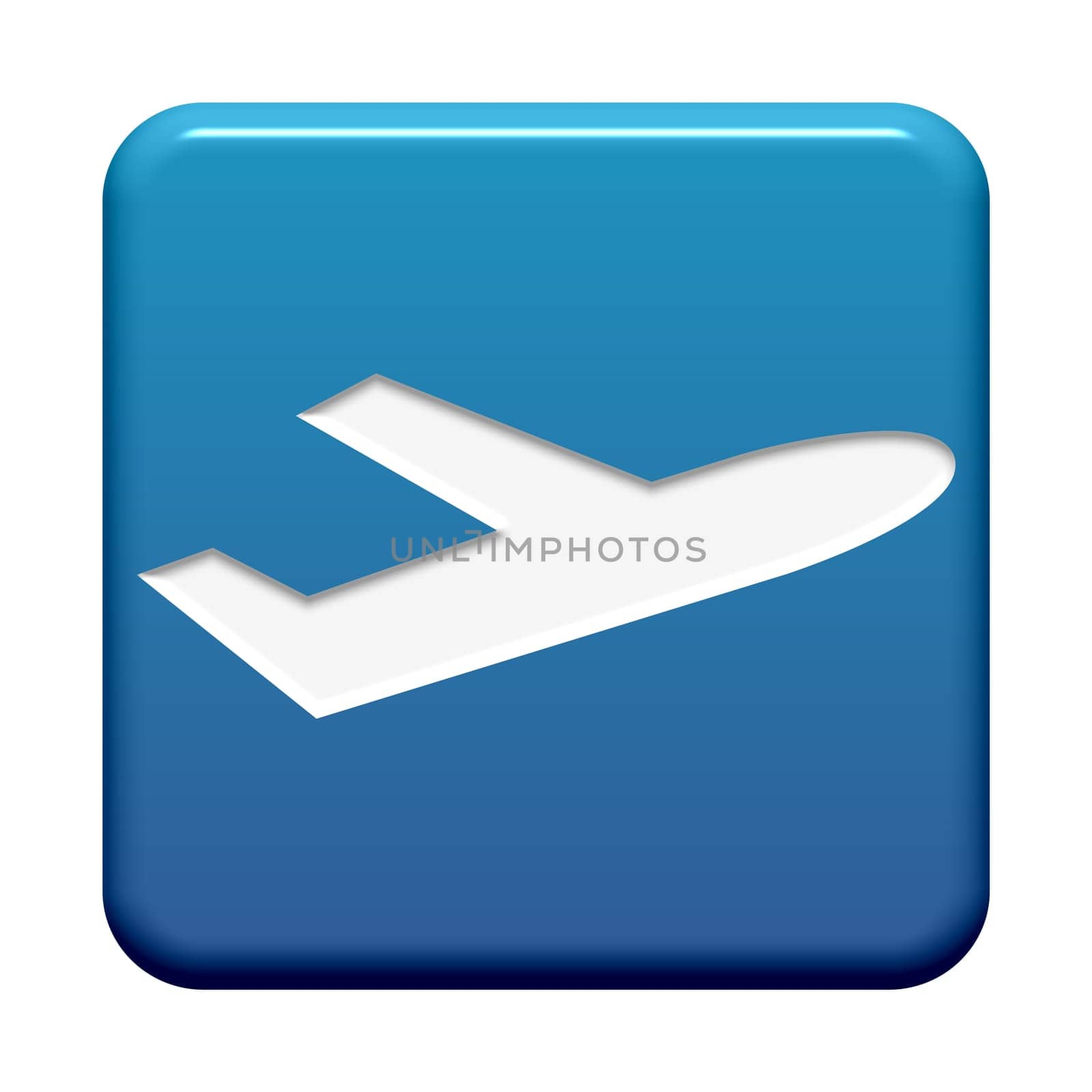 Blue Button: Airplane Icon