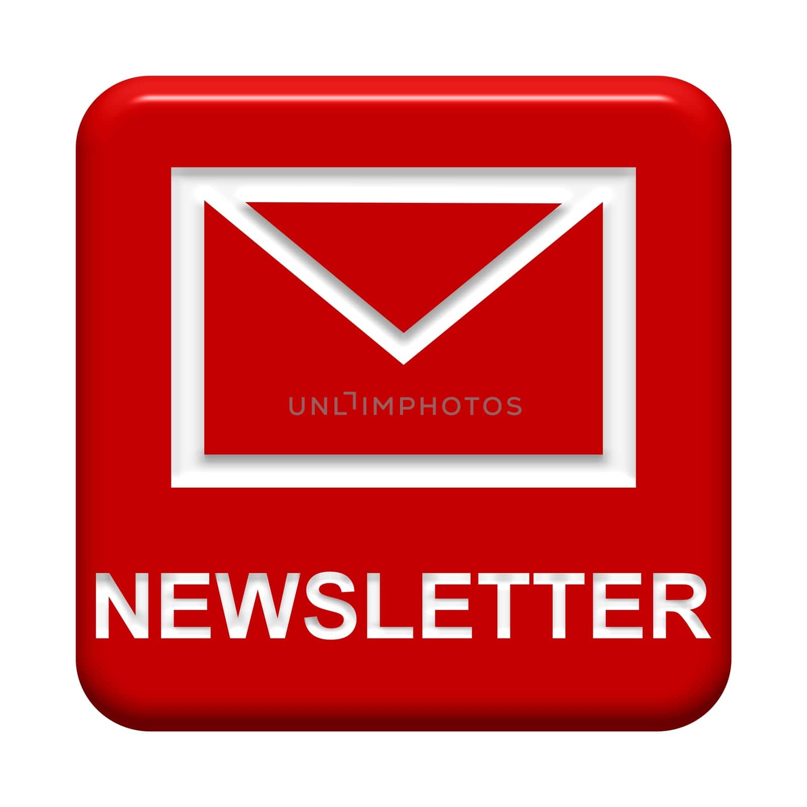 Red Button: Letter Symbol - Newsletter