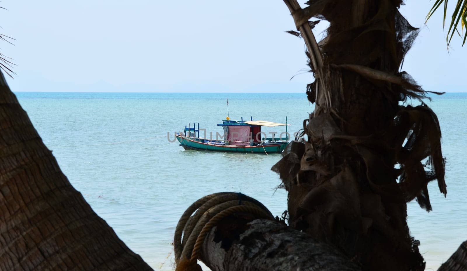 Lonely fishing boat