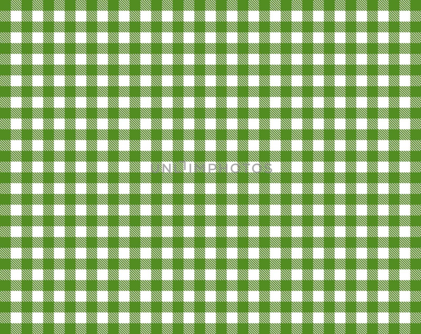 Tablecloth with green and white plaid pattern