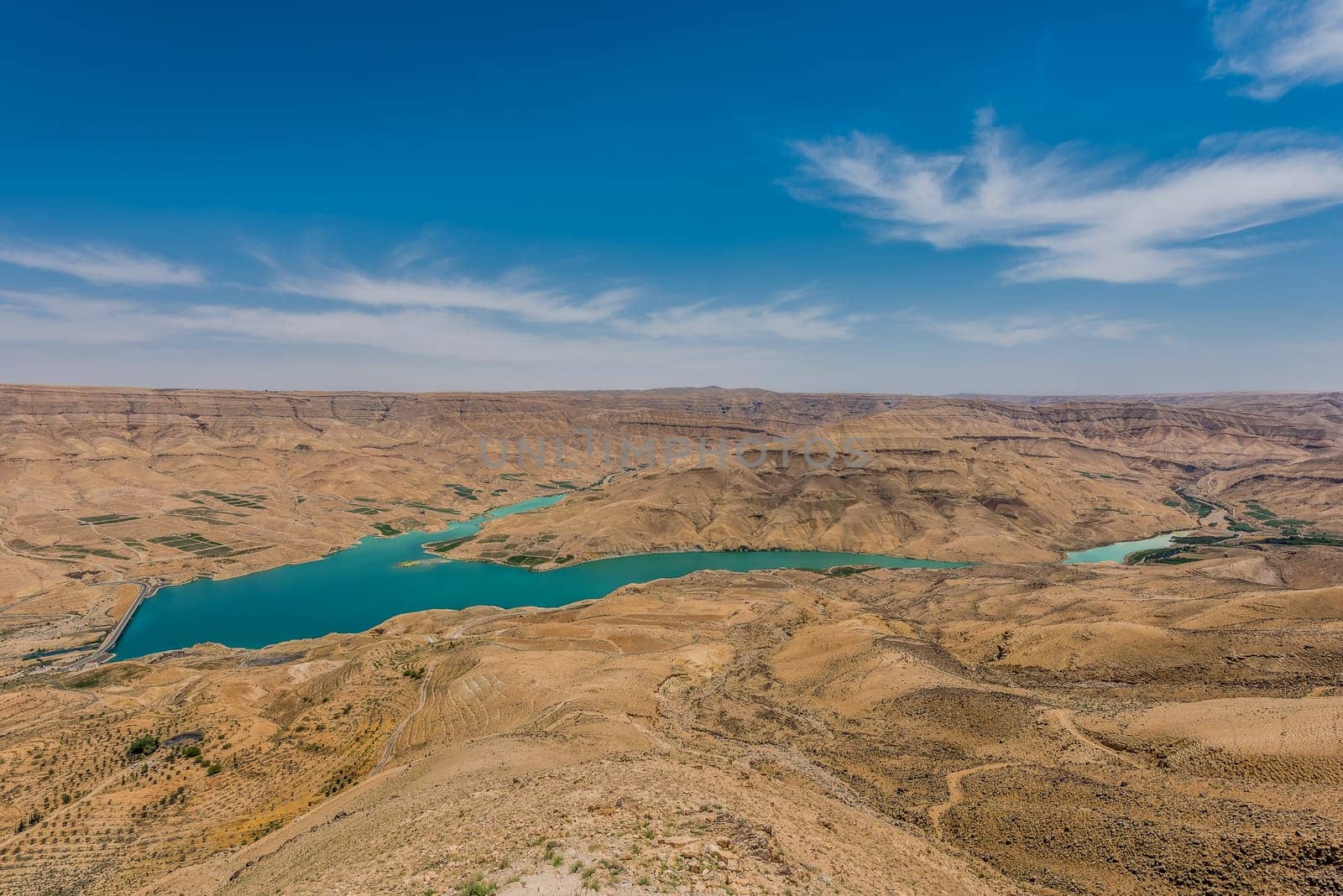 Wadi El Mujib Dam and Lake in Jordan middle east