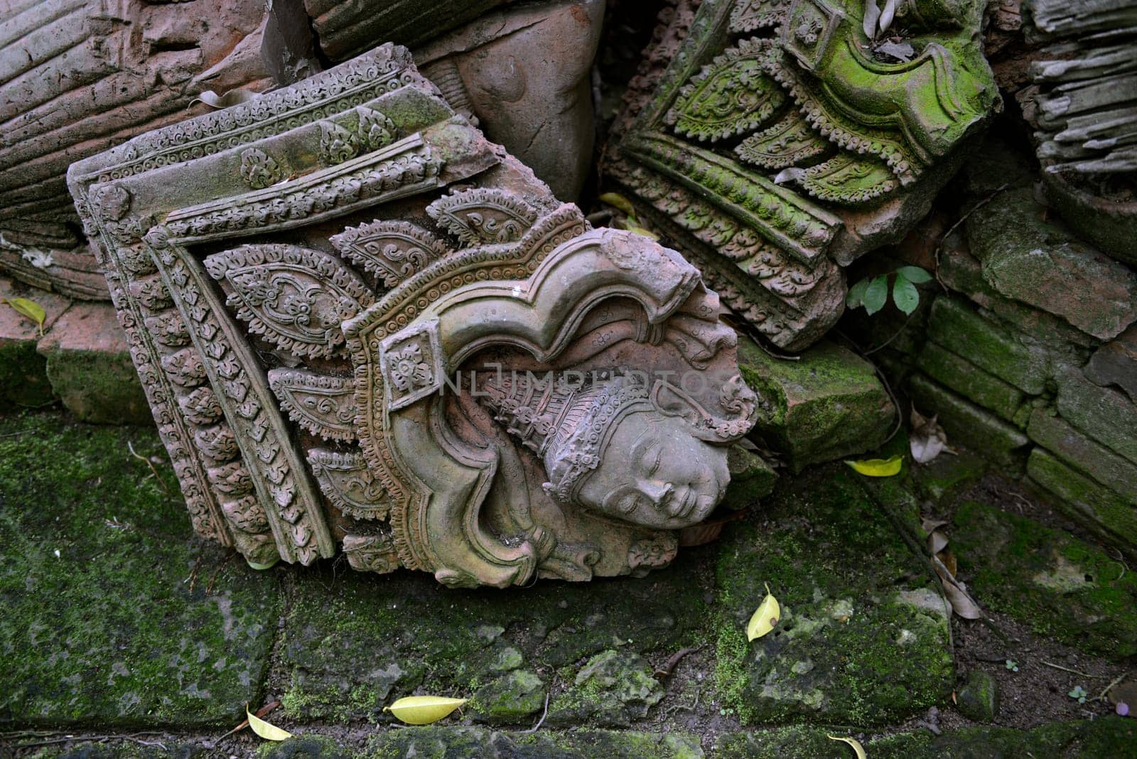 Traditional figures are available for sale in the garden of Ban Phor Linag Meun's Terracota Art at Terracota Garden in Chiang Mai in northern Thailand in South East Asia.