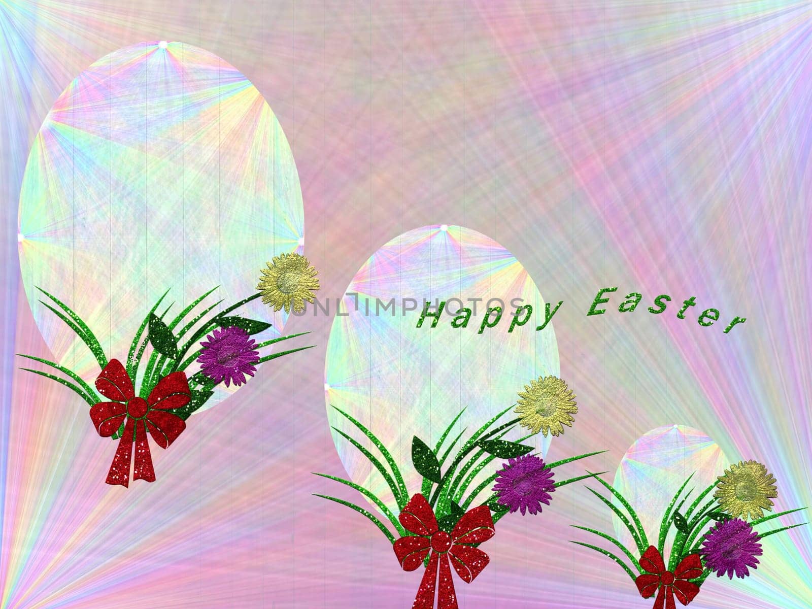 decorated in pastel color card easter festival for
