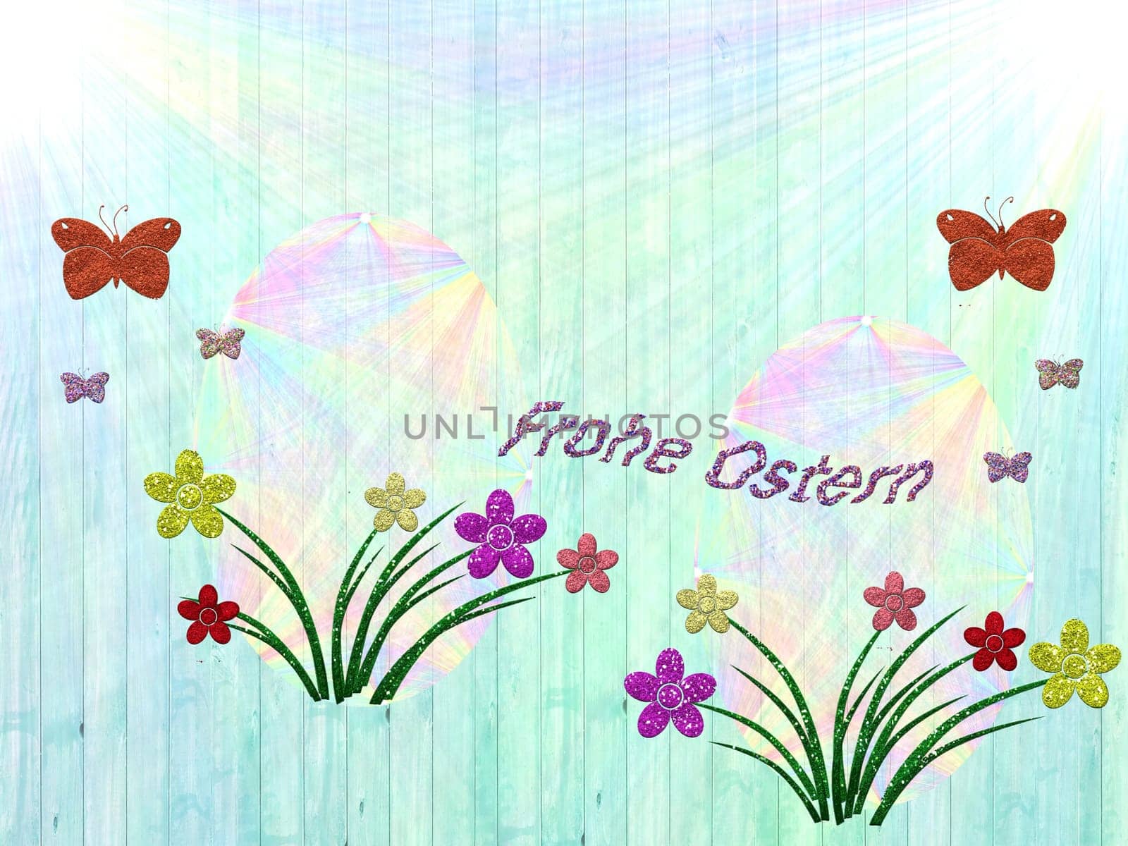 decorated in pastel color card easter festival for