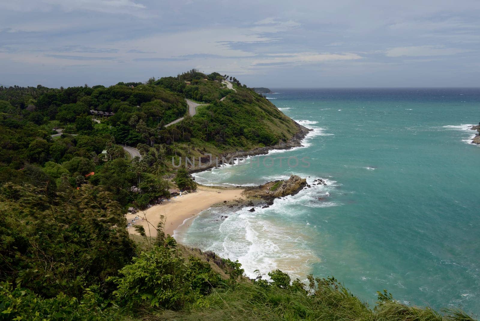 A beach in Hat Nai Harn in the south of phuket island in southern Thailand in South East Asia.