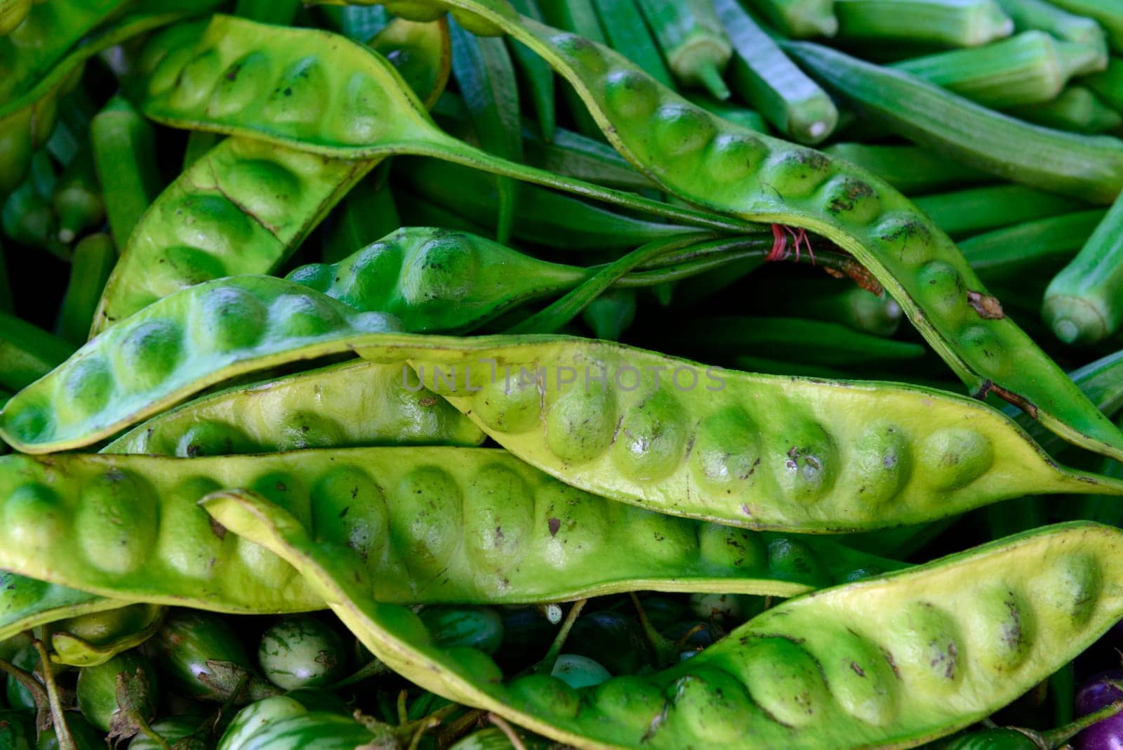 Gemuese at a regional market on the island of Phuket in the south of Thailand in South East Asia.