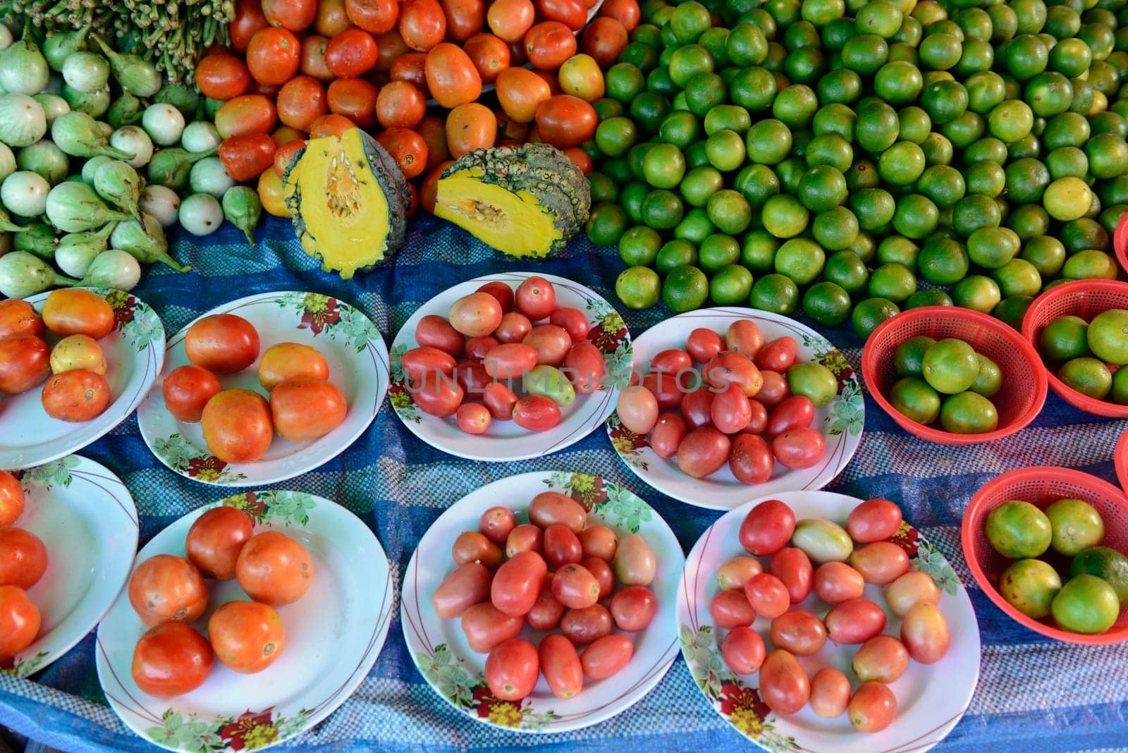 Gemuese at a regional market on the island of Phuket in the south of Thailand in South East Asia.