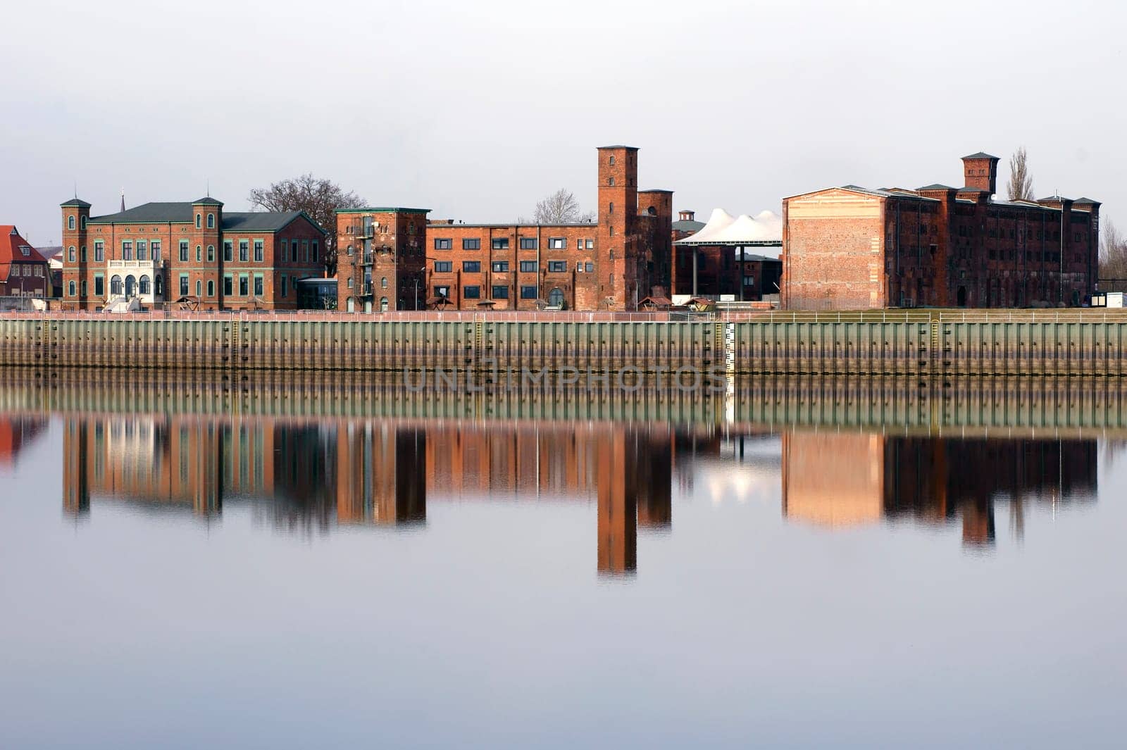 The reception of an old industrial site on the river Elbe in Wittenberge.