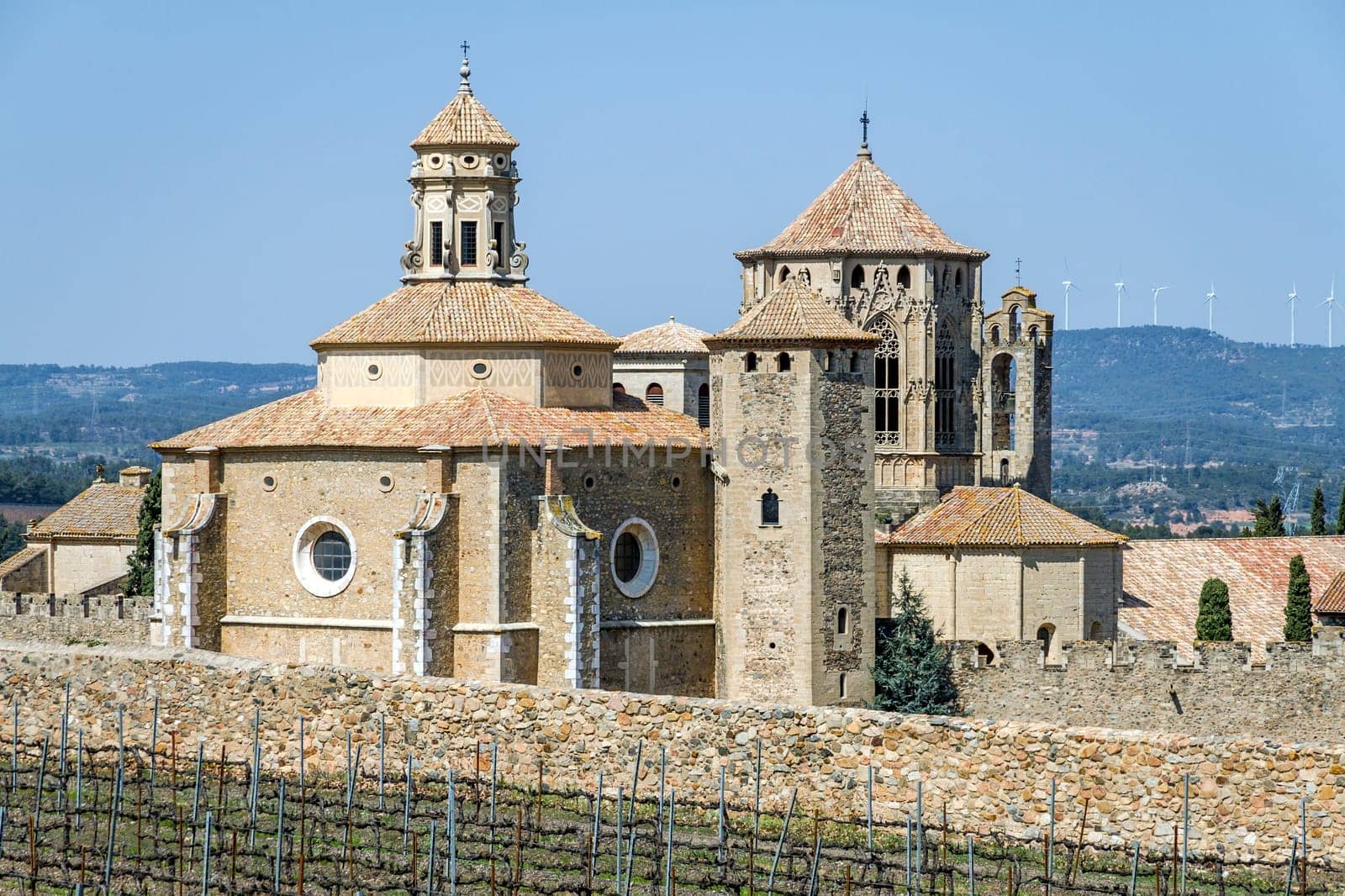 Monastery of Santa Maria de Poblet, Catalonia, Spain overview