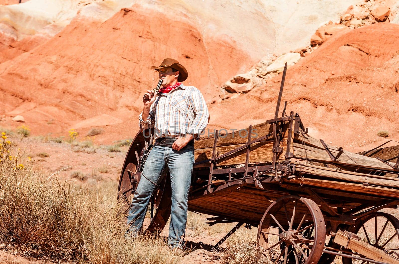 SOUTH WEST - A cowboy takes time to rest and reflect.