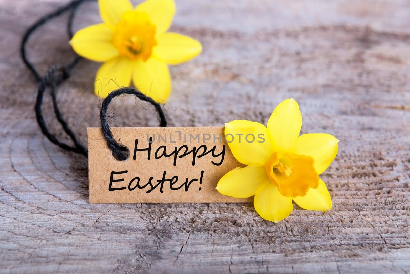 Label with Happy Easter in a natural Style