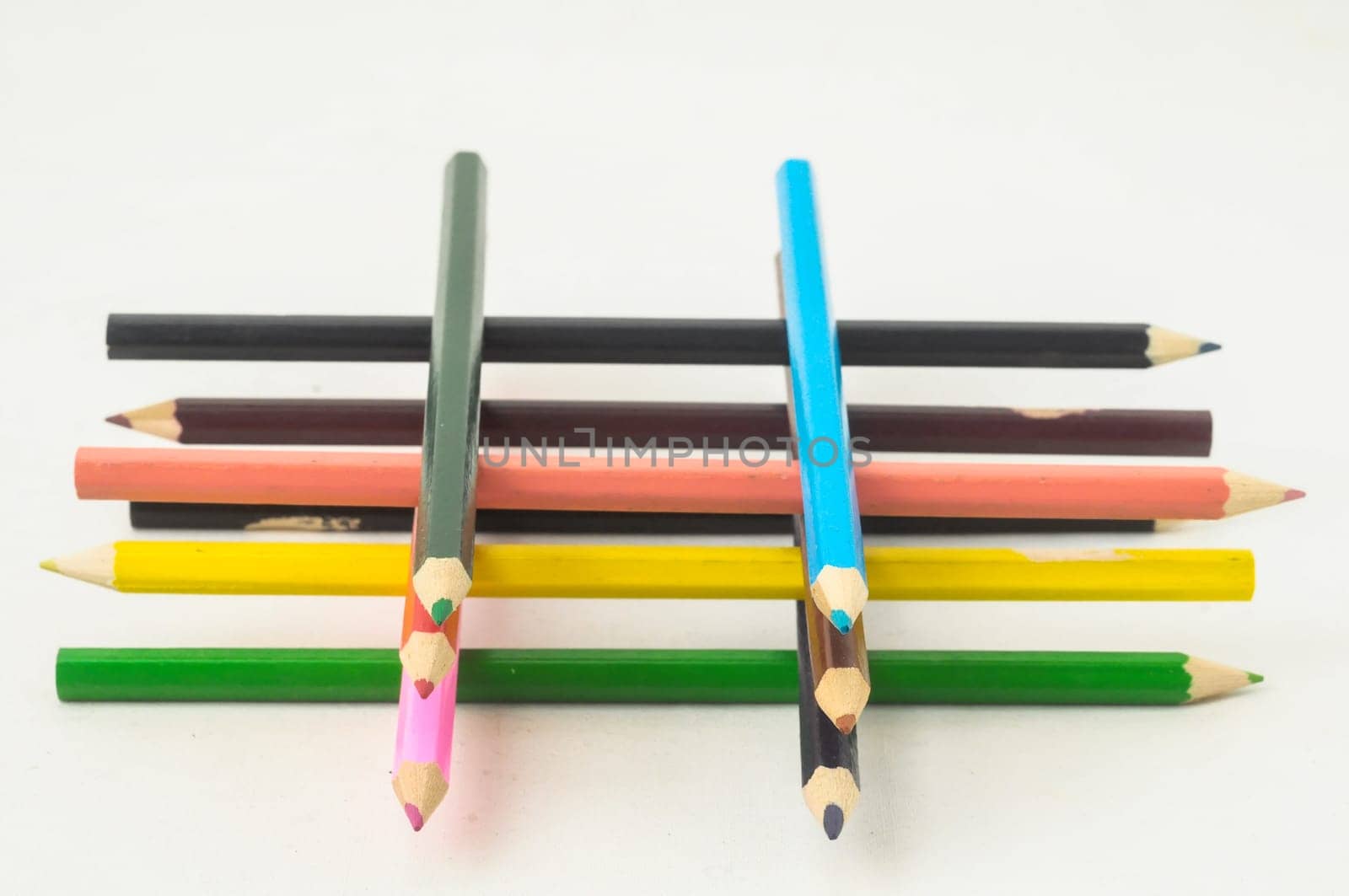 New Pencils Textured Set on a White Background