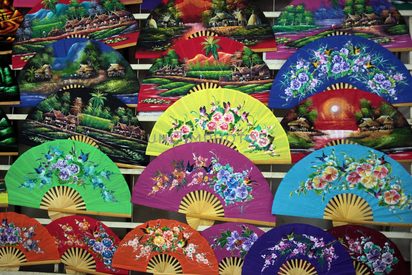 The traditional paper mill production in Chiang Mai in the north of Thailand.