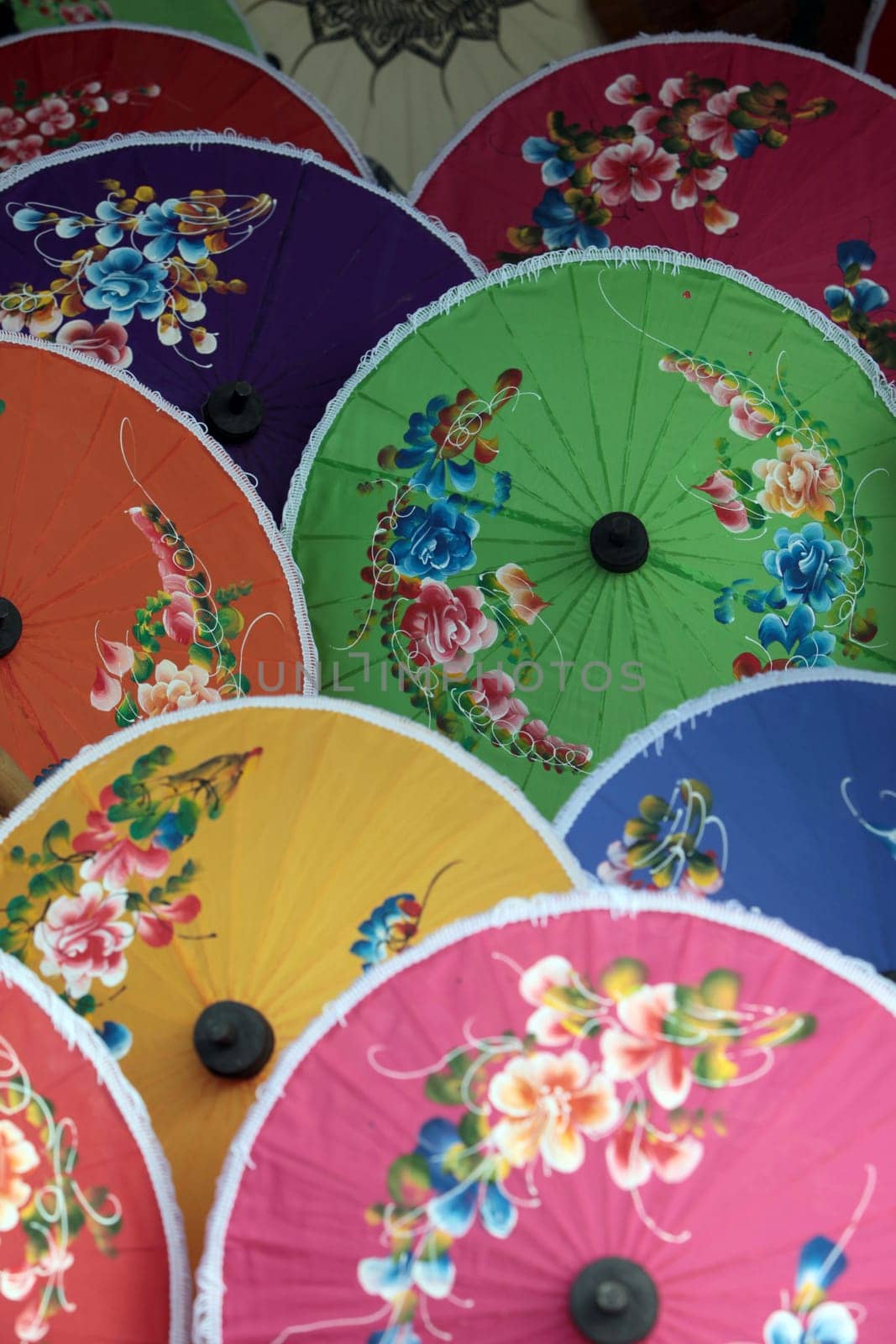 The traditional paper screen production in Chiang Mai in the north of Thailand.