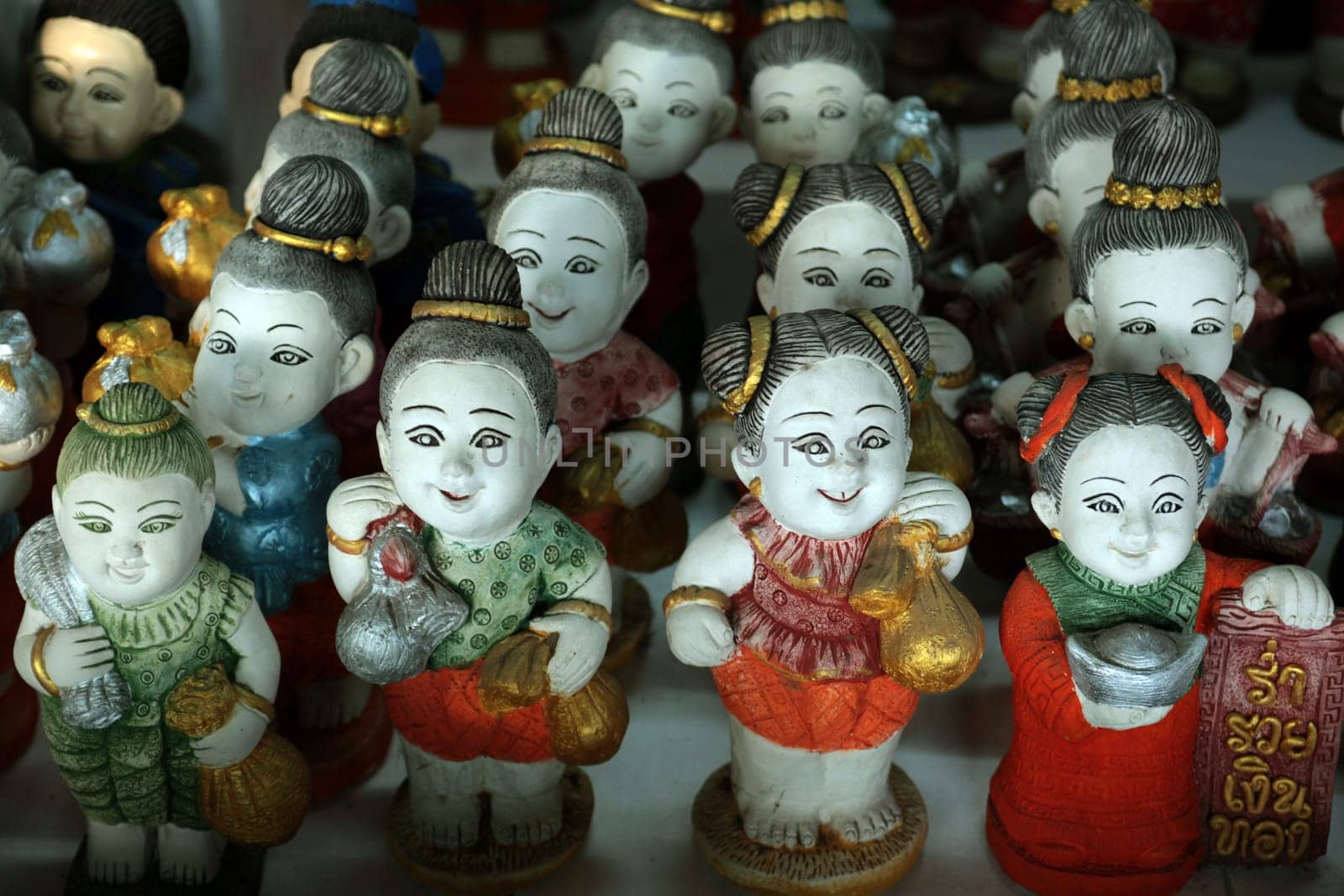 Crafts in a shop in Khorat in nakhon Ratchasima province in northeastern Thailand in the south western of Thailand in South East Asia.