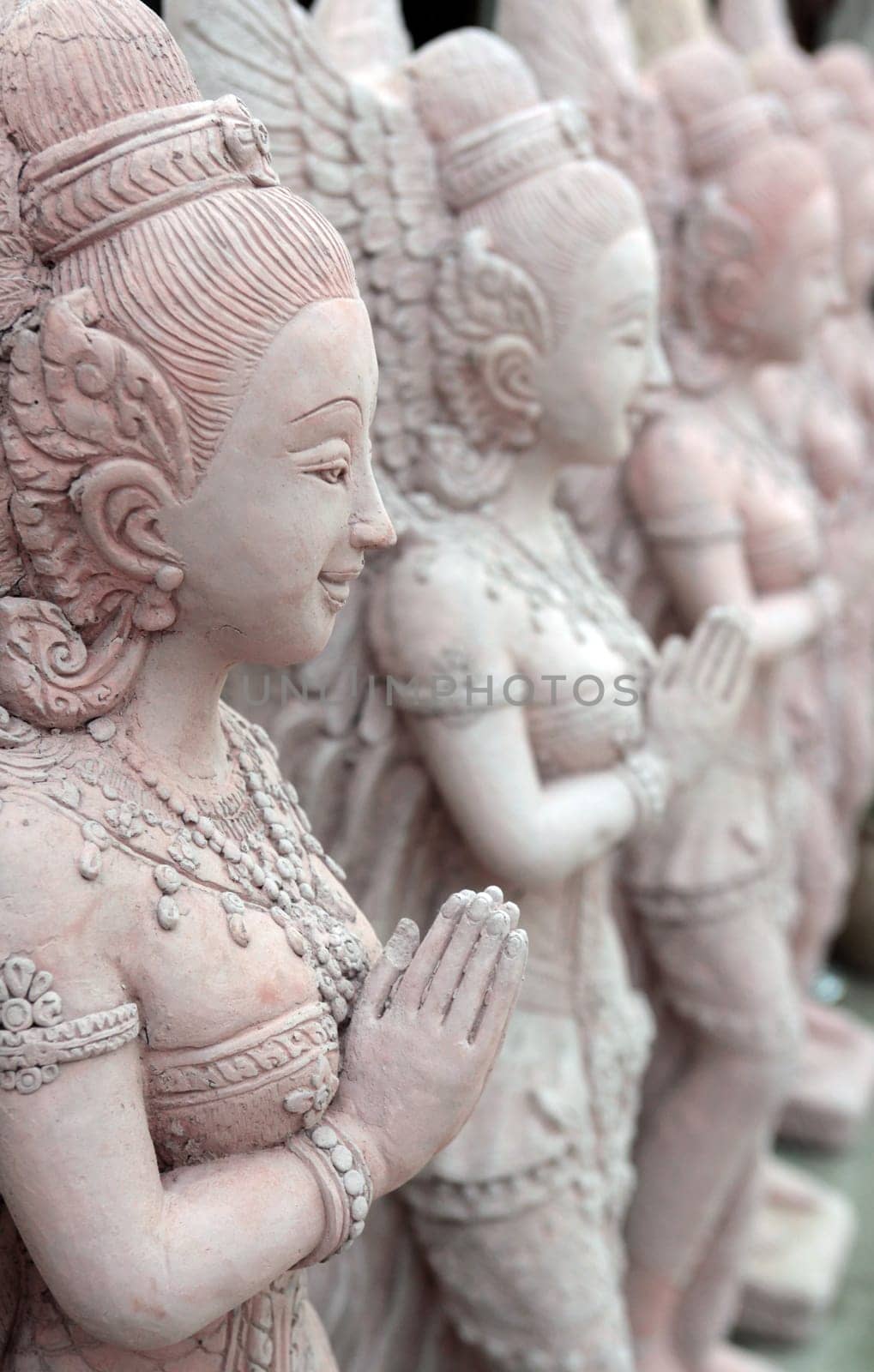 Crafts in a shop in Khorat in nakhon Ratchasima province in northeastern Thailand in the south western of Thailand in South East Asia.