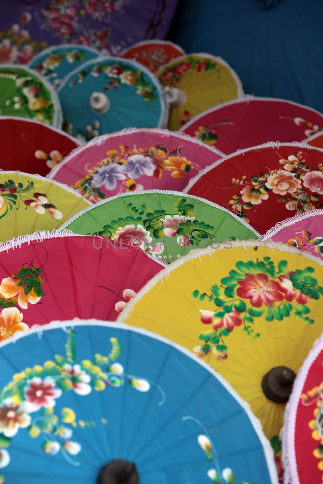 The traditional paper screen production in Chiang Mai in the north of Thailand.
