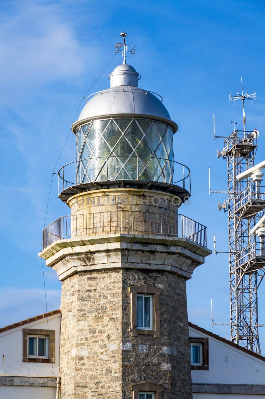 Beautiful lighthouse in Asturias in northern Spain Bay of Biscay, Faro Cabo Peñas