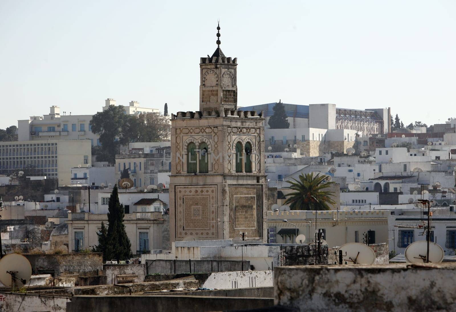 A mosque in Souq or Bazzar in the Old City of Tunis on the Mediterranean Sea in Tunisia in North Africa.