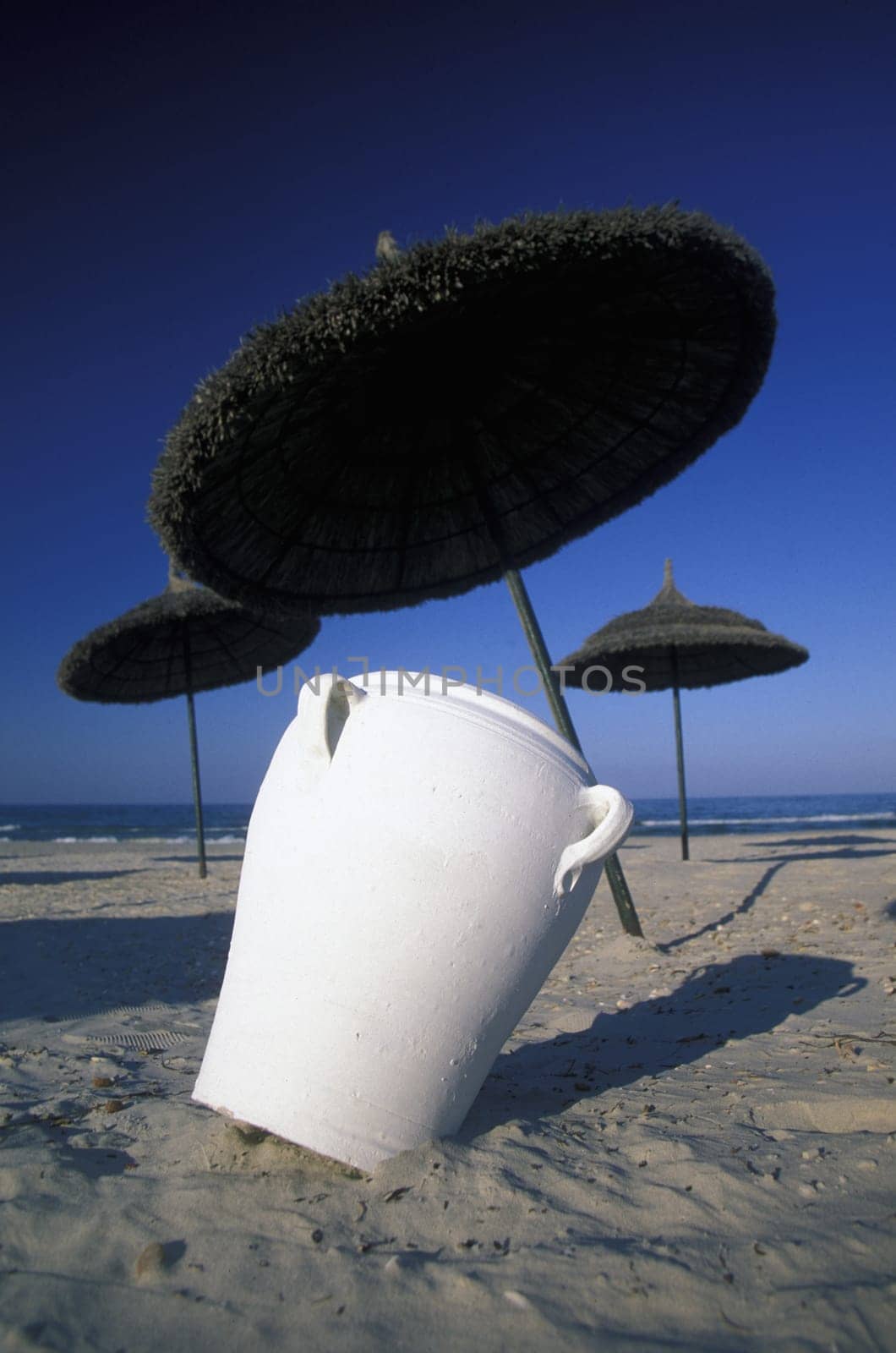 Africa,Tunisia. Monastir A beach near the coastal town of Monastir in Central Tunisia. (URS FLUEELER)