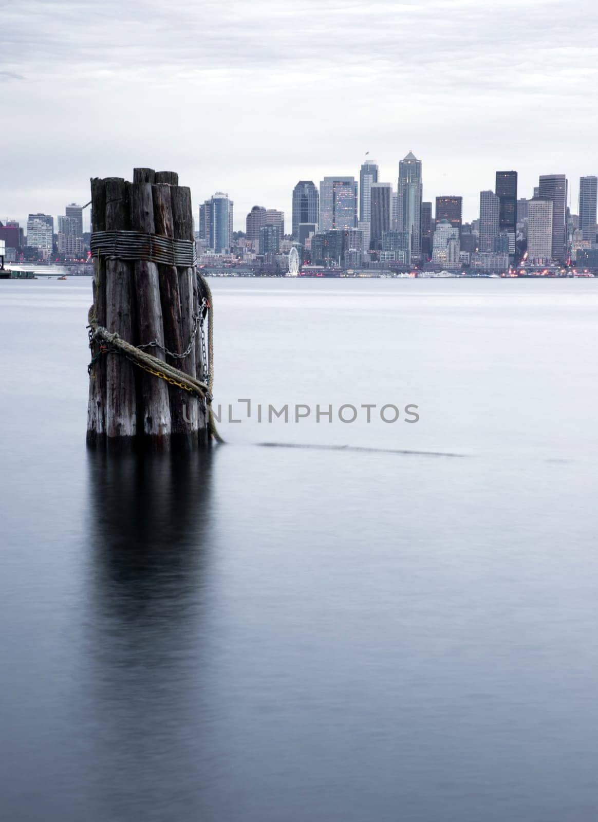 Infrastructure, Buildings, and waterfront attractions Elliott Bay Seattle
