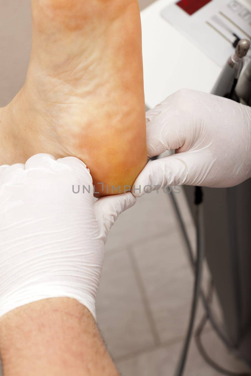 Professional foot care massage in practice