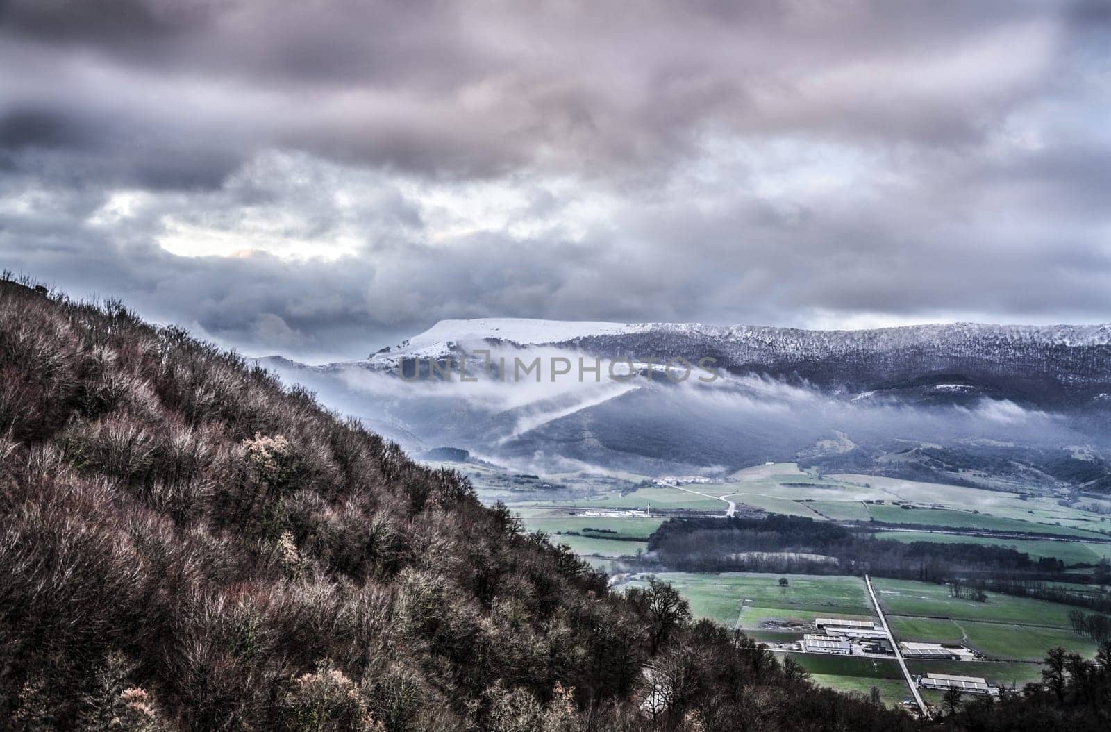 Beautiful winter view over the mountains in Spain