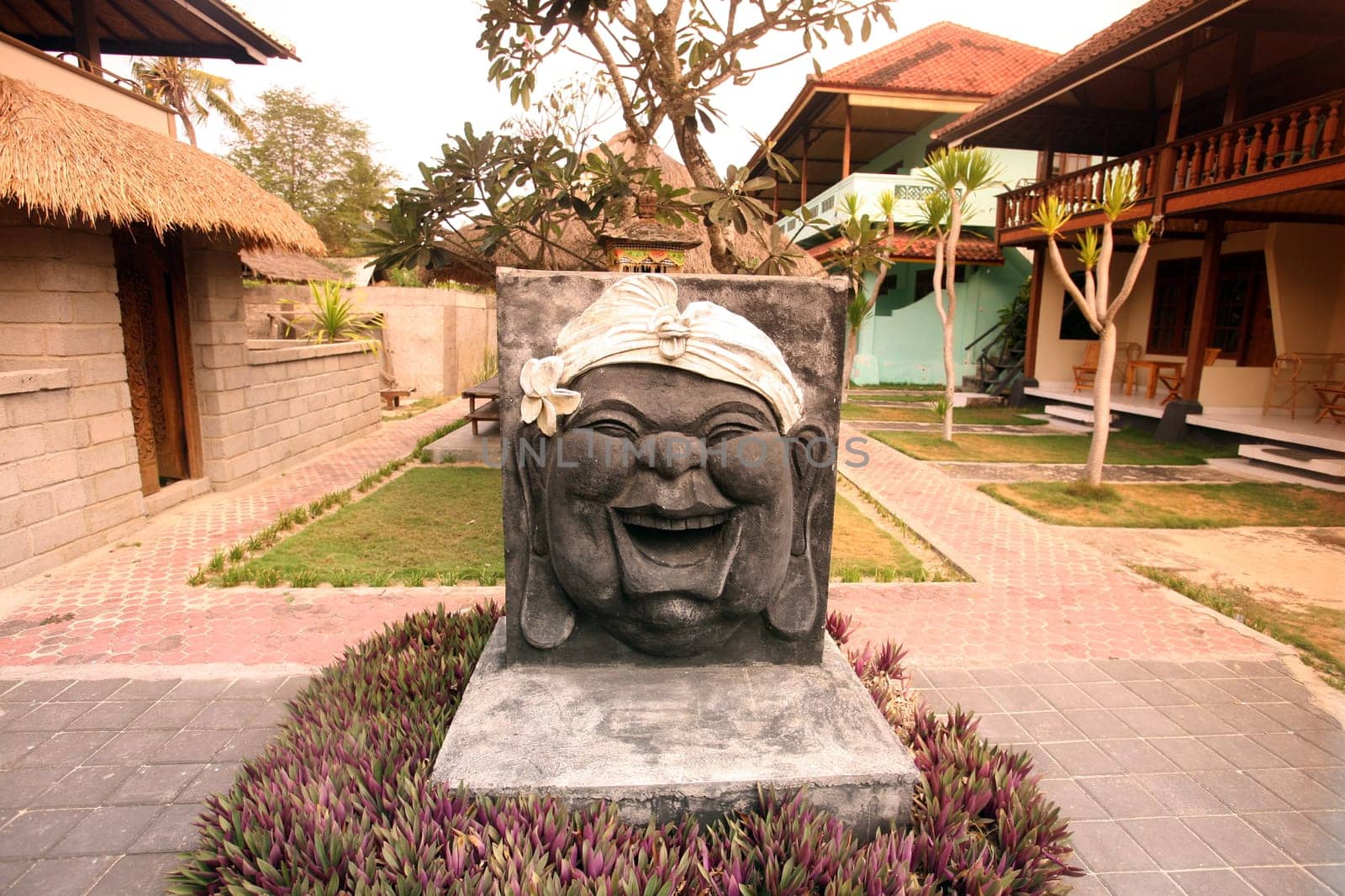 Asia,South East,Indonesia,Bali,Island,Nusa Lembongan,Jungutbatu,Village,Hotel,Bungalow,Park,Imobilia,Travel,Hindu,Statue,Figurine,Culture,Tradition,Pension,Accommodation,(Urs Flueeler)