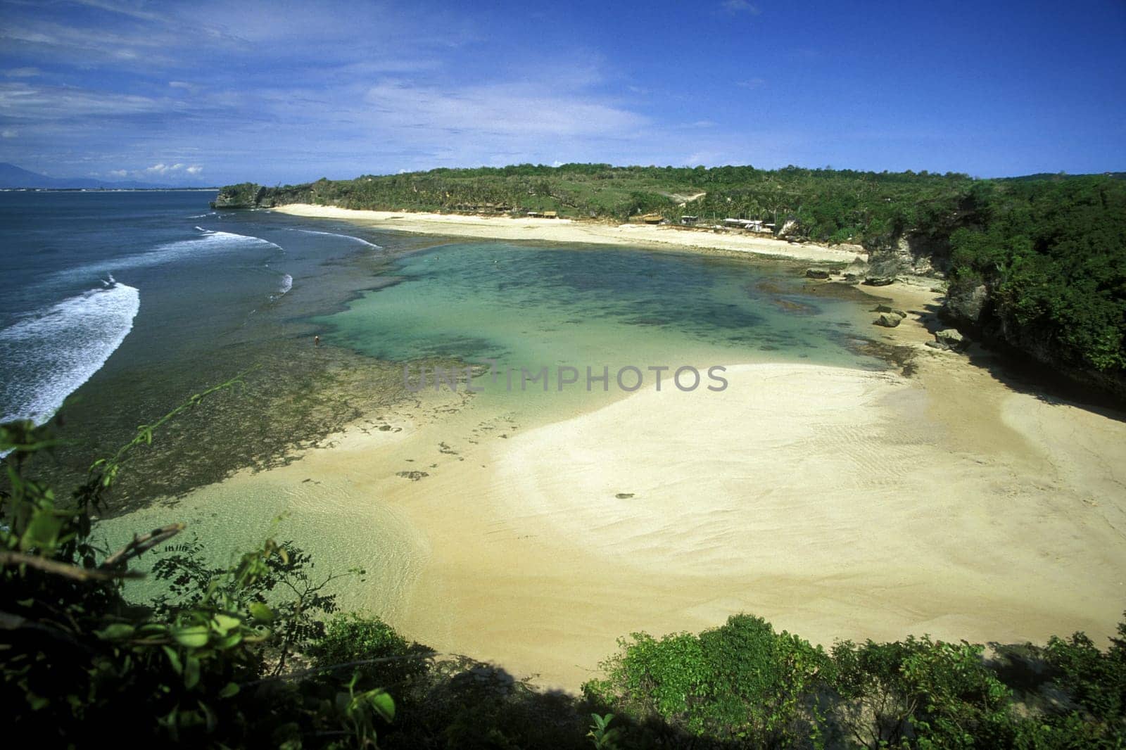A beach on Kuta Beach in Kuta Bay in the south of Bali on the island of Bali in Indonesia.