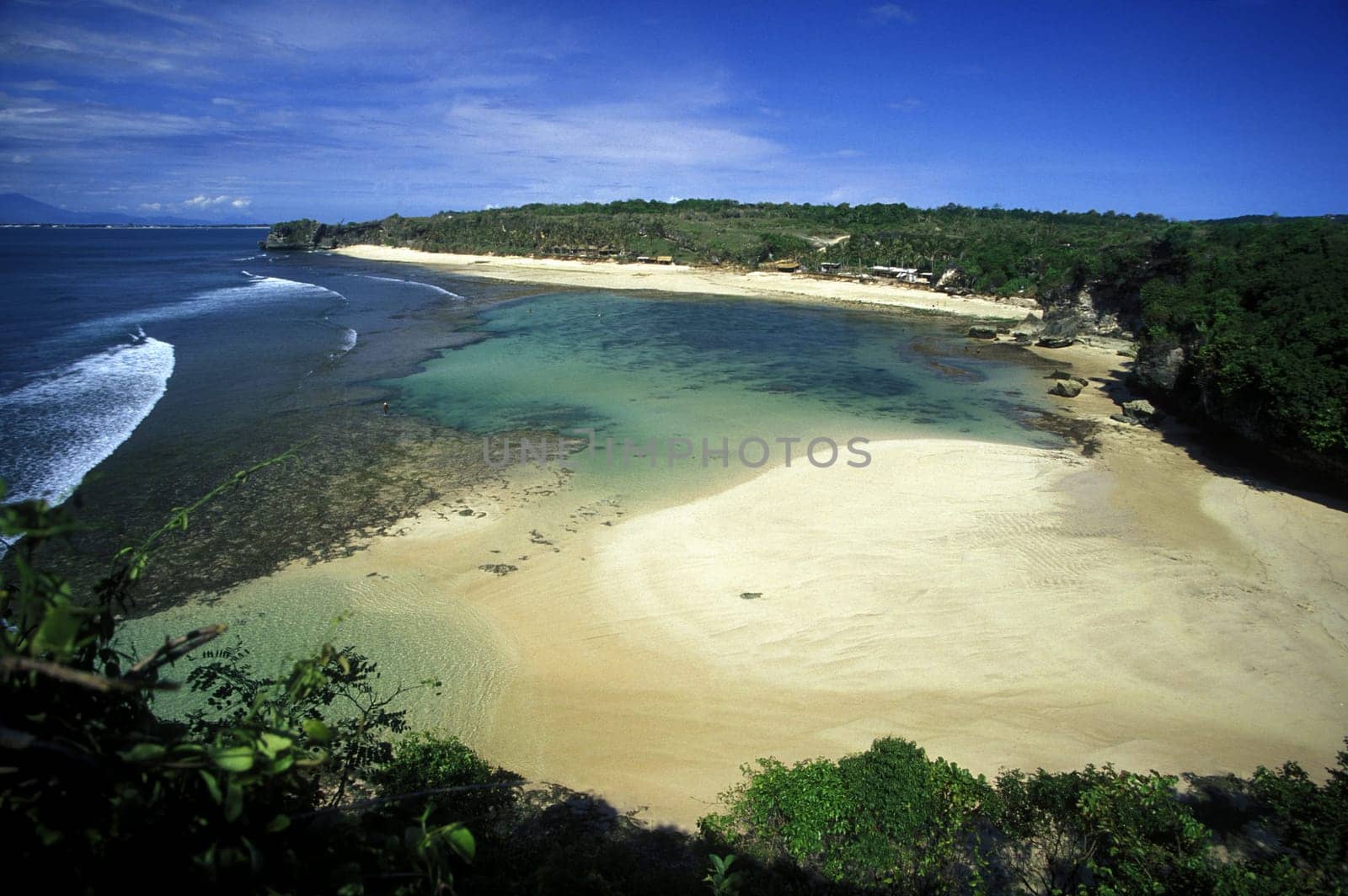 A beach called Paradise Beach or Dreamland Beach in the south of the island of Bali in Indonesia in South East Asia.