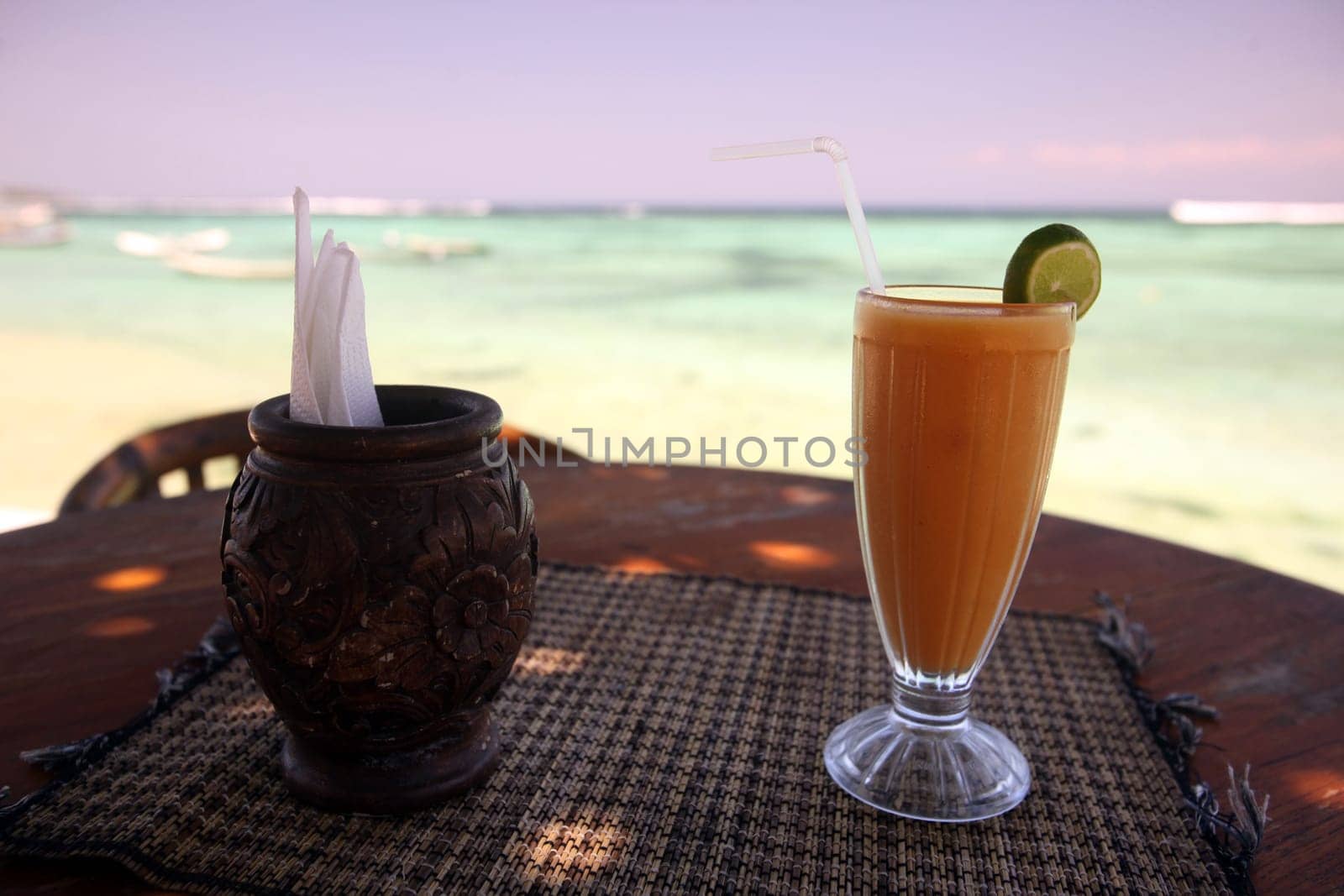 A beach in Jungutbatu Beach in the west of the small island of Nusa Lembongan in the eastern island of Bali in Indonesia in South East Asia.