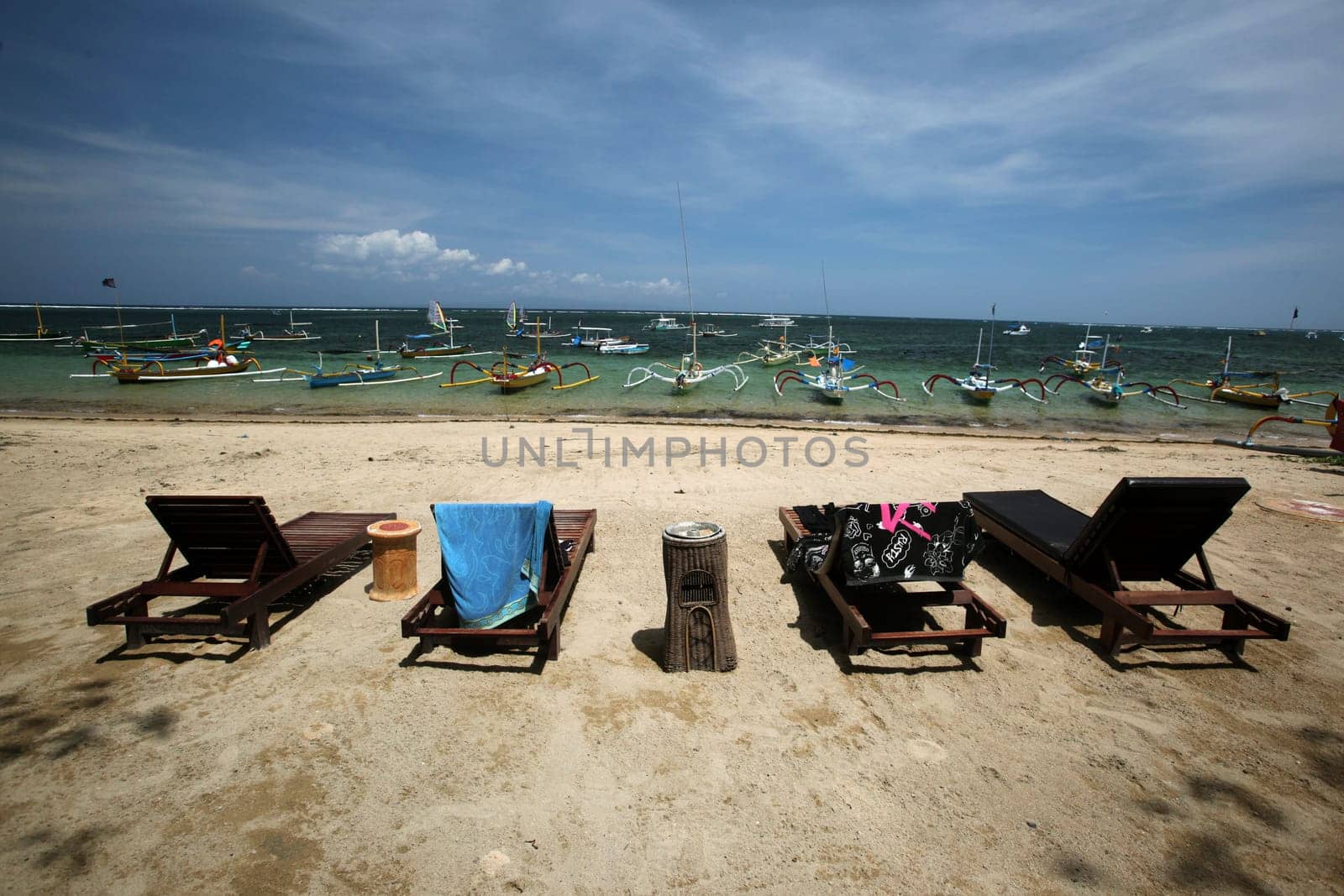 A beach in Sanur in the south of the island of Bali in Indonesia in South East Asia.
