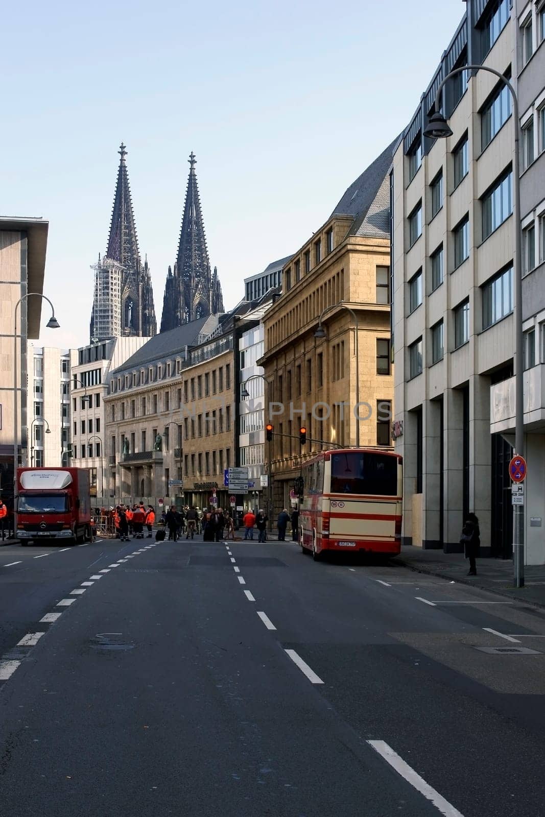 Cologne,Germany – March 02,2014: The arrival of tourist groups by bus to the Cologne Carnival on March 2,2014 in Cologne.