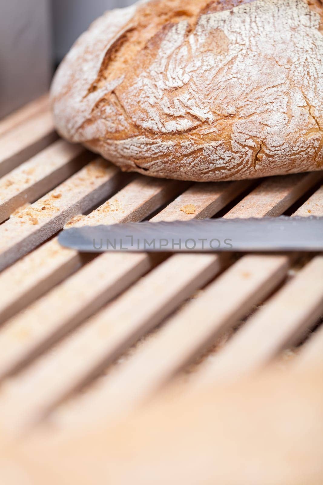 freshly baked crispy bread detail with whole grain object food