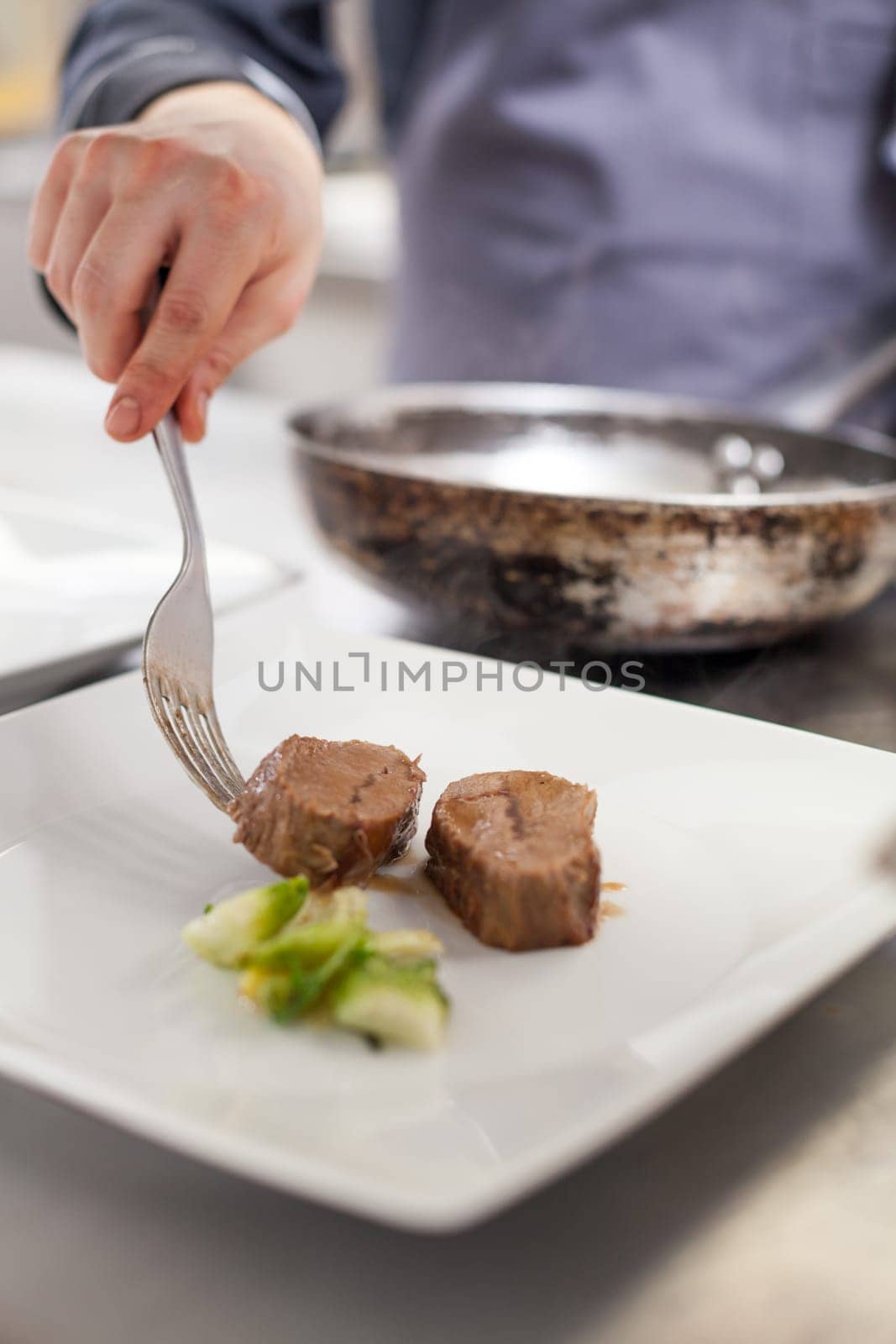fresh fillet prepared with fine sauce in the restaurant kitchen gastronomy gourmet eat