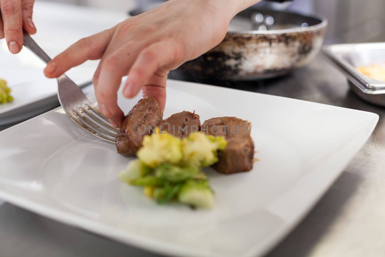 fresh fillet prepared with fine sauce in the restaurant kitchen gastronomy gourmet eat