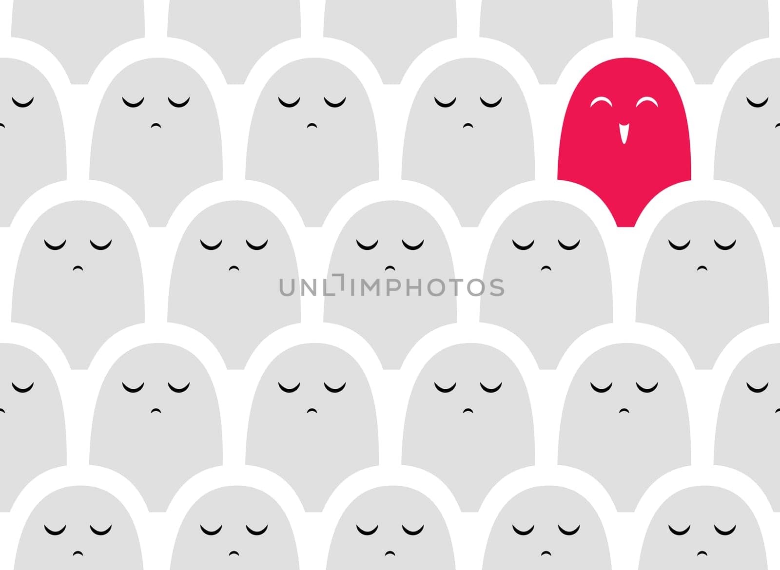 Colorful vector simple pattern . Crowd