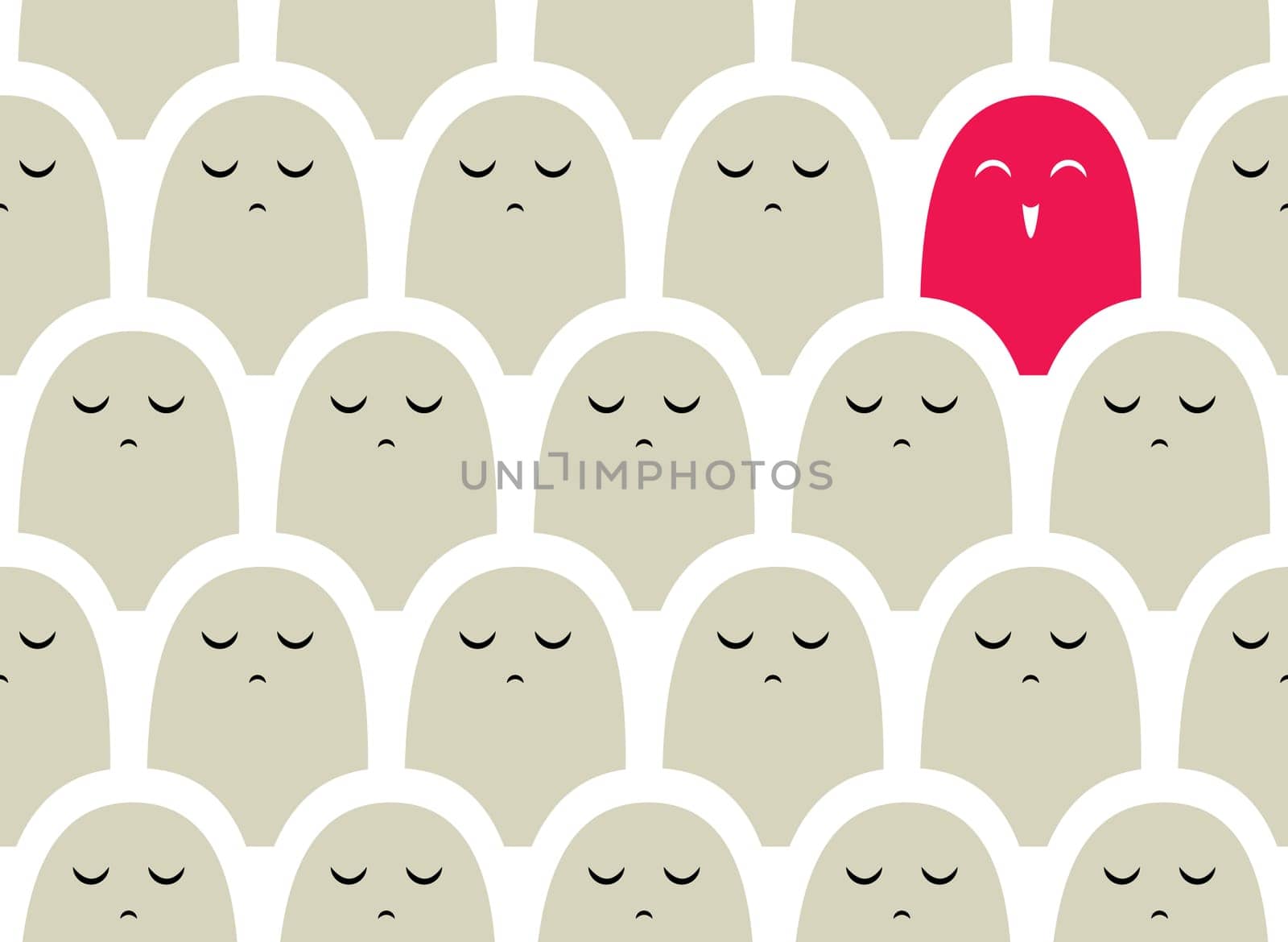 Colorful vector simple pattern . Crowd