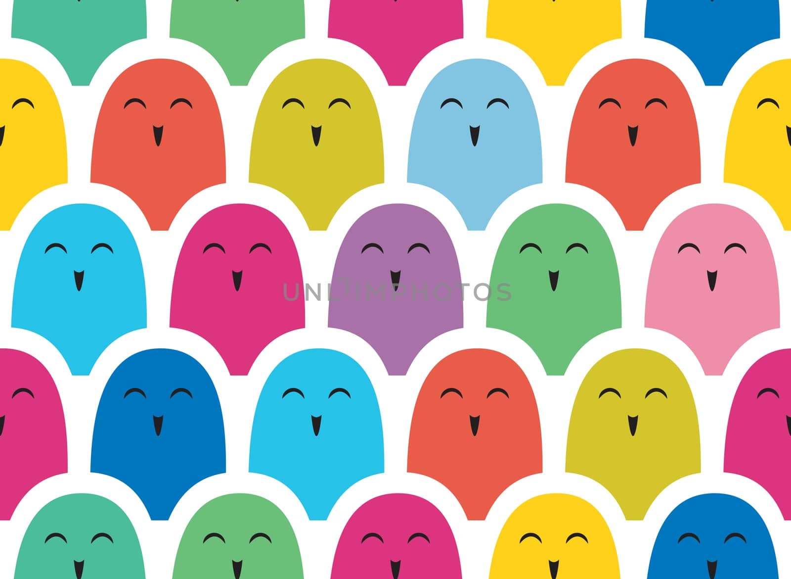 Colorful vector simple pattern . Crowd
