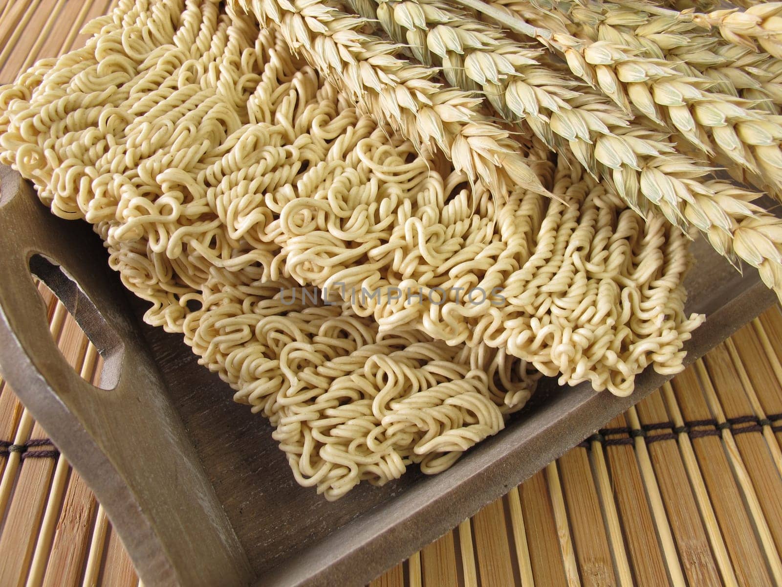 Mie noodles and wheat