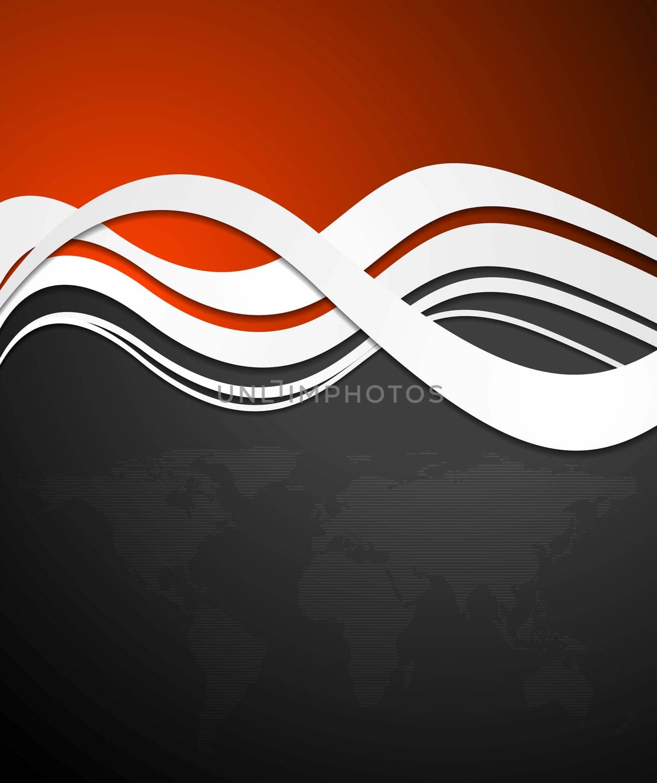 Abstract world map vector wavy background