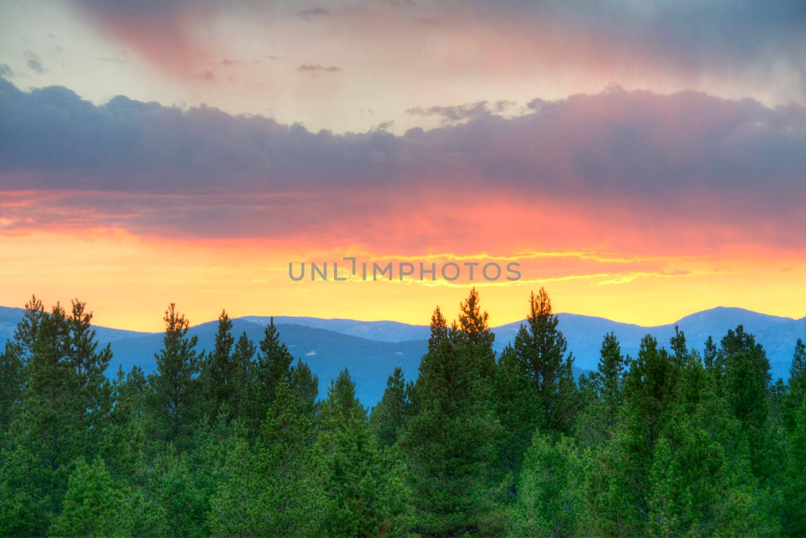 Sunset Over Rocky Mountains