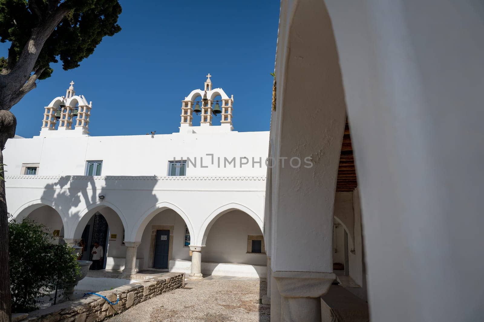 Courtyard of Panagia Ekatontapiliani in Paros by LopezPastor