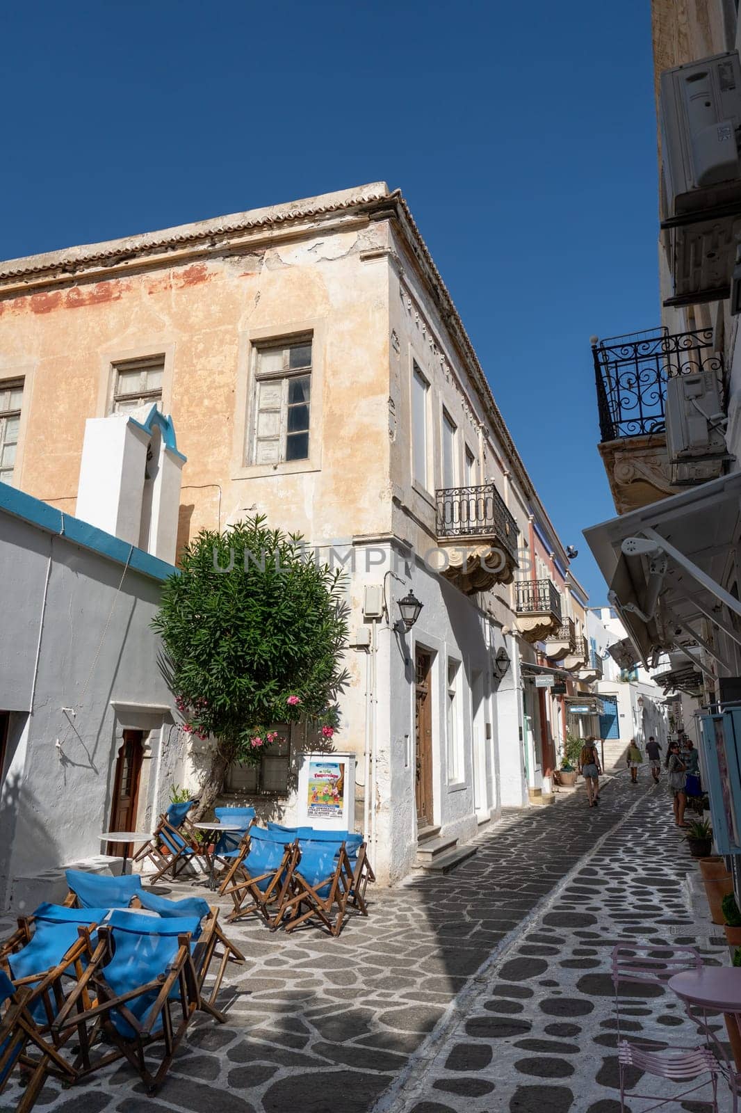 Streets of Parikia in the morning in Paros, Greece by LopezPastor