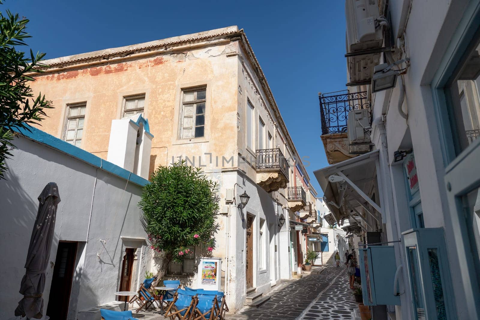 Streets of Parikia in the morning in Paros, Greece by LopezPastor