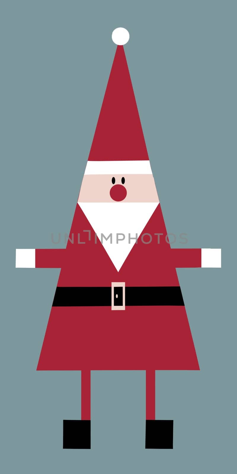 Quirky geometric Santa illustration by RusticPuffin