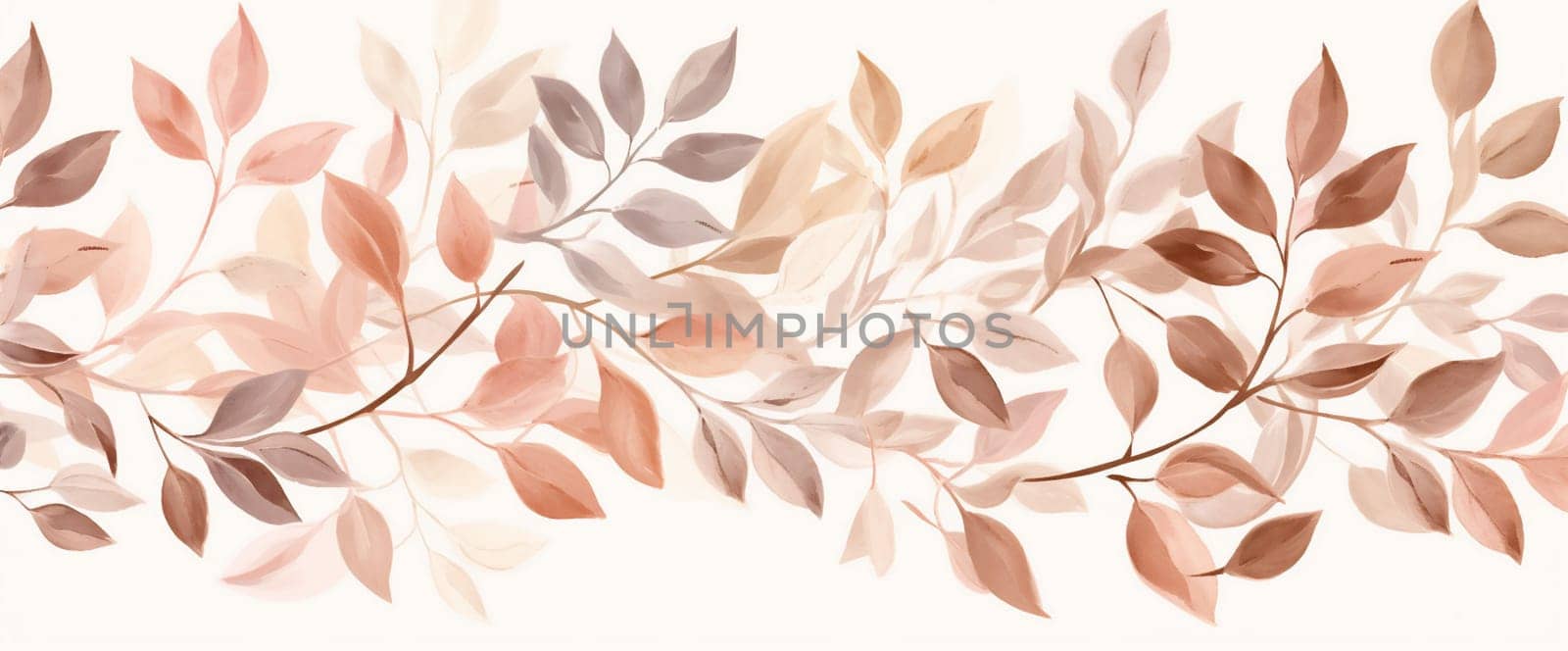 watercolor autumn orange background nature leaf seasonal september plant fall decoration. Generative AI. by Vichizh